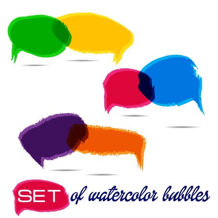 Speech Bubbles Background Flat Illustrationのイラスト素材