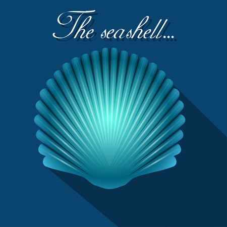 Sea scallop seashell blue icon   のイラスト素材