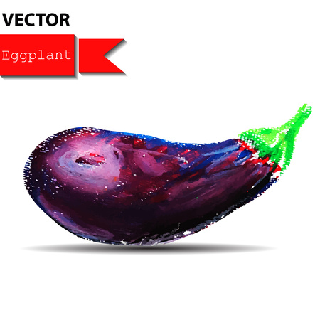 Eggplant vegetable on white background. Vector illustrationのイラスト素材