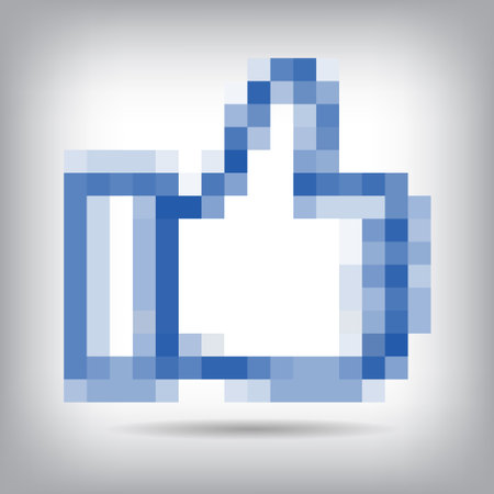 Pixel cursors blue icons - hand and arrow. のイラスト素材