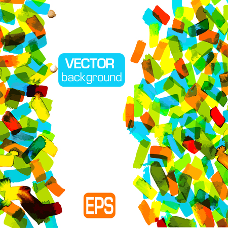 Watercolor vector background. Hand drawing with colored spots and blotches.のイラスト素材