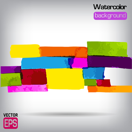 Watercolor vector background. Hand drawing with colored spots and blotches.のイラスト素材