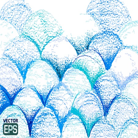 color pencils drawings wave background vector. EPSのイラスト素材