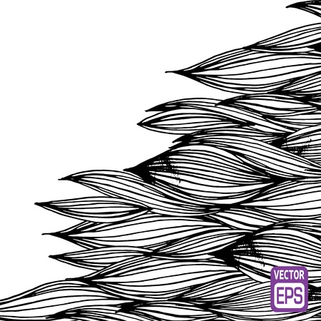black and white hand drawn pattern. Vector illustration.のイラスト素材