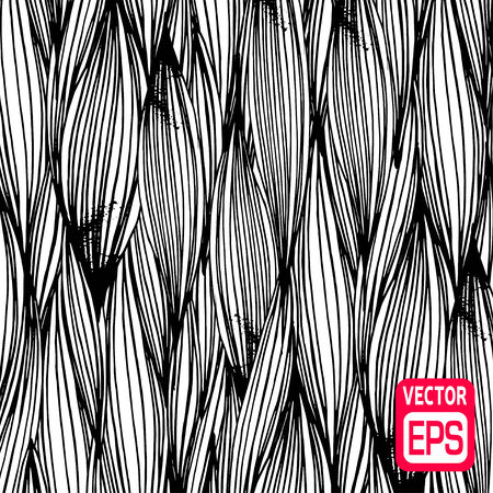 black and white hand drawn pattern. Vector illustration.のイラスト素材