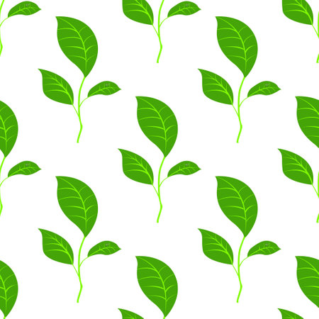 Green leaves seamless pattern on a background. Eps 10.のイラスト素材