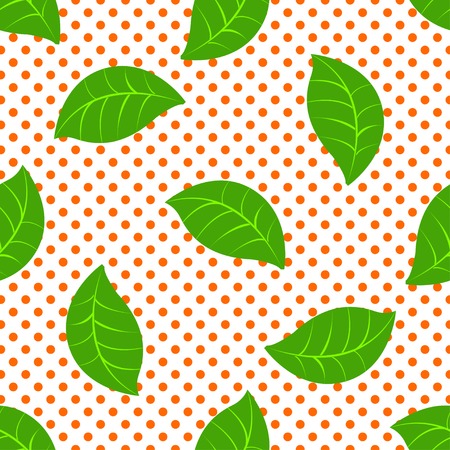 Green leaves seamless pattern on a background. Eps 10.のイラスト素材