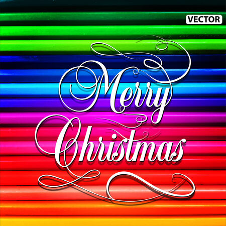 Merry christmas pencil background. Vector illustration. EPSのイラスト素材