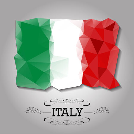 Vector geometric polygonal Italy flag. For your designのイラスト素材