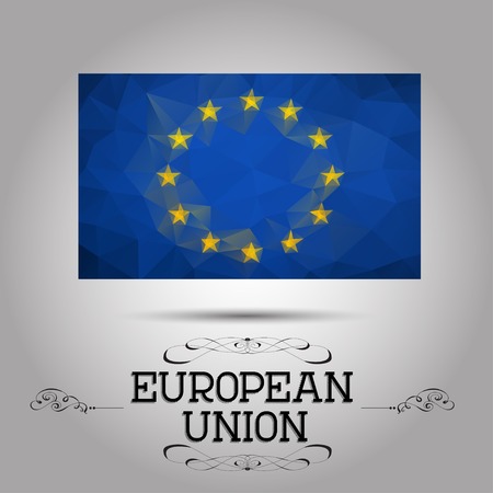 Vector geometric polygonal European Union flag. For your designのイラスト素材