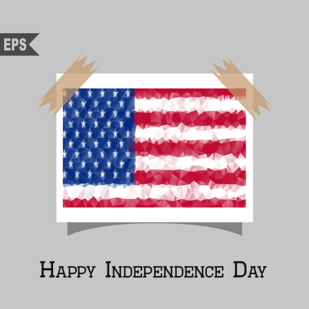 Vector geometric polygonal USA flag. For your designのイラスト素材