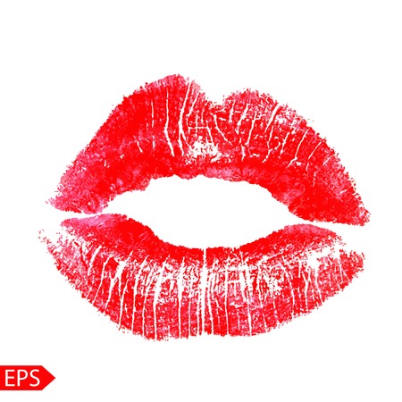 Print of pink lips. Vector illustration on a white background. EPSのイラスト素材