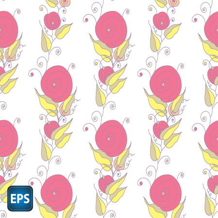 Painted flowers. Seamless vector background. のイラスト素材