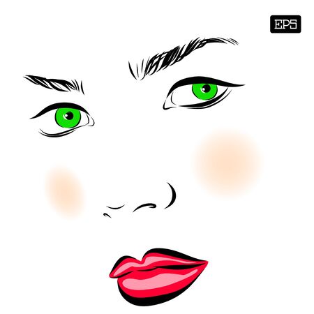 Woman vector portrait on a background. EPSのイラスト素材