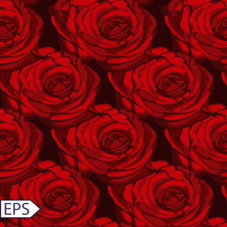 seamless vintage rose flower pattern vector. EPSのイラスト素材