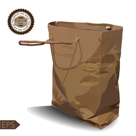 Craft Paper Shopping Bag on a white background. EPS 10のイラスト素材