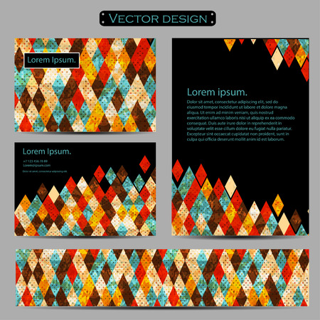 Set of two watercolor zebra business cards on a background. Vector のイラスト素材