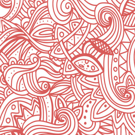Multicolor Pattern Doodles- Decorative Sketchy Notebook Design- Hand-Drawn Vector Illustration Background. EPSのイラスト素材