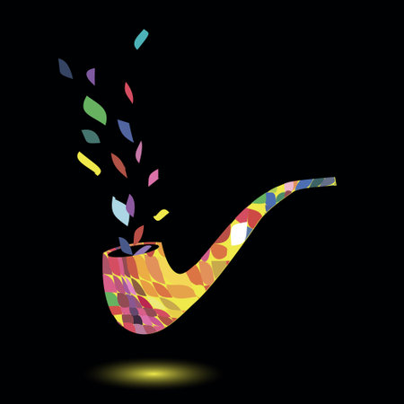 Cartoon vector illustration with tobacco pipe.