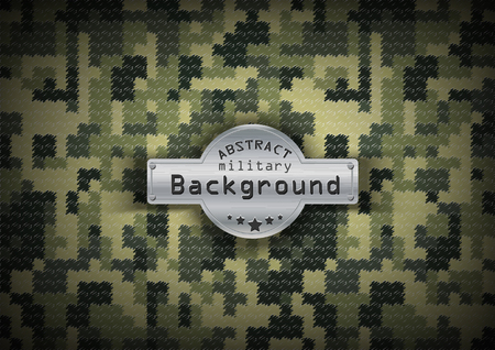 Camouflage military pixel art  pattern background. Vector illustration のイラスト素材