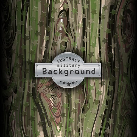 Camouflage military pattern  with wood and stars background. Vector illustration, EPSのイラスト素材