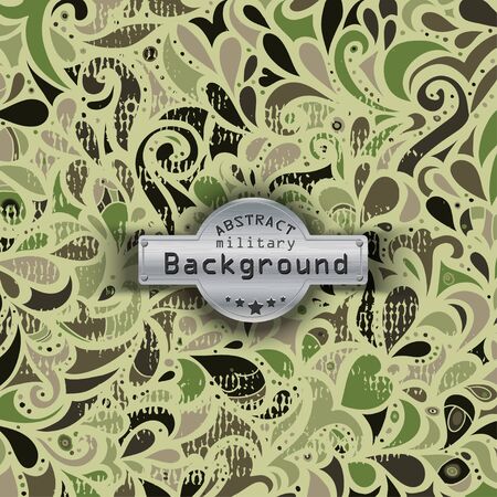 Camouflage military curly decorative pattern background. のイラスト素材