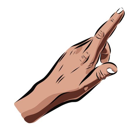 attention hand on a white background. Vector illustrationのイラスト素材