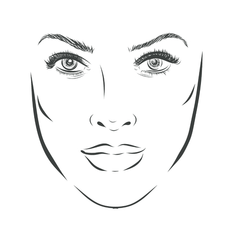 Beautiful fashion woman for make up portrait on background. Vector illustration epsのイラスト素材