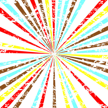 Old vector round retro vintage label on sunrays background. EPSのイラスト素材