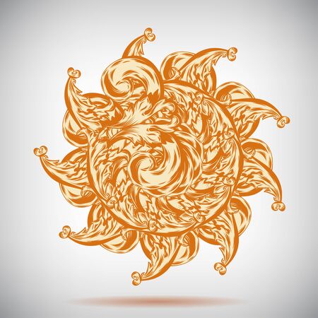 Mandala. Beautiful vintage round pattern. Hand drawn abstract background. Decorative retro banner isolated. Invitation, t-shirt print, wedding card, scrapbooking. Tattoo element. Vectorのイラスト素材