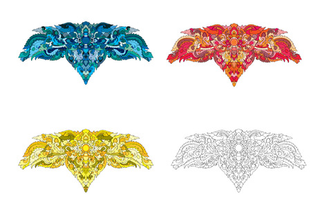 Vector thai floral decorative ornament. EPS 10 illustration.のイラスト素材