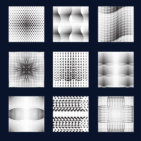 Set of dotted abstract halftone background.のイラスト素材