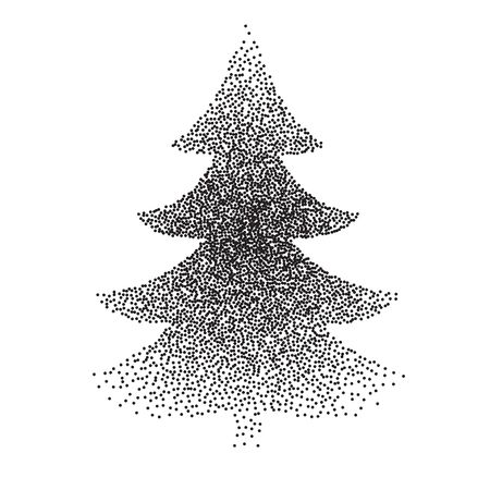 vector of abstract polka-dot stipple Christmas trees.のイラスト素材