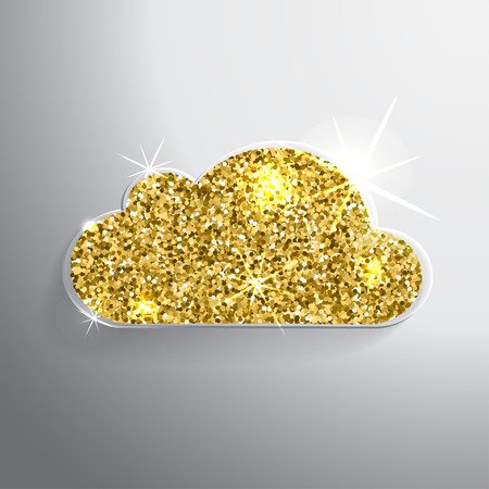 Golden glitter vector shining cloud on a background.のイラスト素材