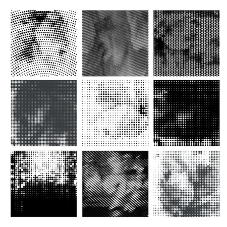 Grunge halftone background set. Dots vector texture.のイラスト素材