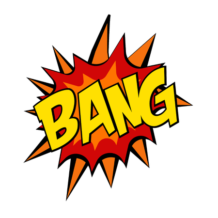 retro cartoon explosion pop art comic bang letter. Vector illustrationのイラスト素材