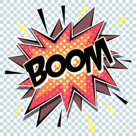 retro cartoon explosion pop art comic boom. Vector illustrationのイラスト素材