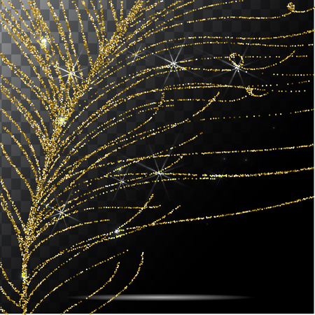 peacock feather in transparent background vector.のイラスト素材