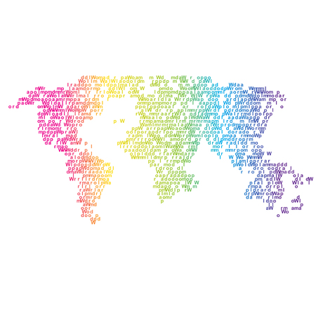 Vector halftone letters world map. Continents for your design.のイラスト素材