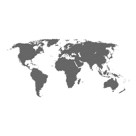 Vector halftone world map. Continents for your design.のイラスト素材