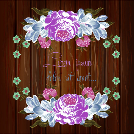 Floral Vector Save The Date. hand drawn Invitation. Painting Flowers. Retro illustrationのイラスト素材