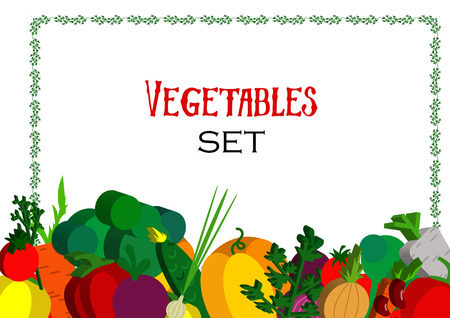 Paper vegetables flat style set on a background.のイラスト素材