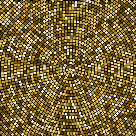 Radial tile mosaic design background pattern vector.のイラスト素材