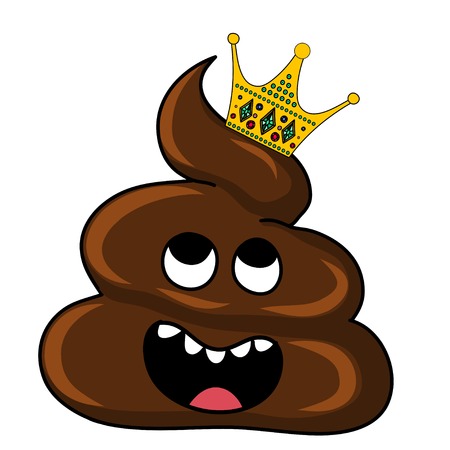 Vector image of brown Shit with crown. Cartoon stration EPSのイラスト素材