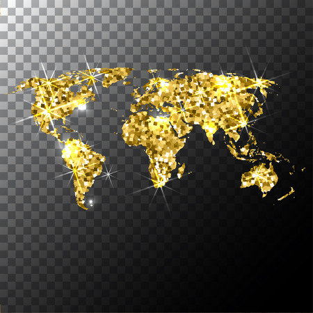 World map of gold glittering stars . Golden Modern element for info graphics. vectorのイラスト素材