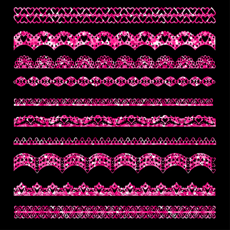 Set of holiday ribbons and borders. Vectorのイラスト素材