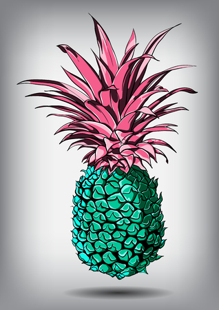 Vector illustration of a pineapple isolated on a white backgroundのイラスト素材