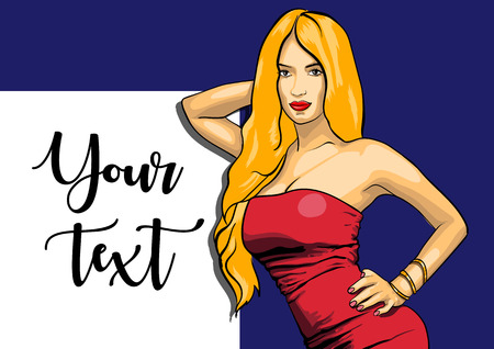 Sexy woman in red dressのイラスト素材