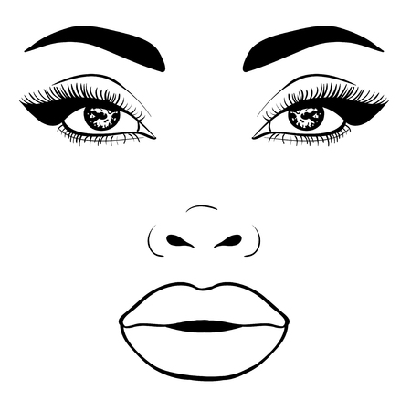 Beautiful fashion woman portrait for make up on background. Vector illustration eps 10.のイラスト素材