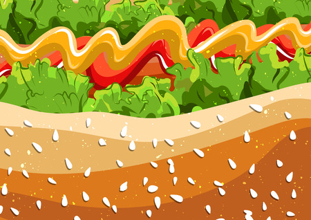 Hot dog fast food vector pattern background. EPSのイラスト素材